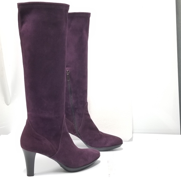 AQUATALIA Mia Tall Knee high Maroon suede boots